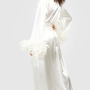 White feather robe